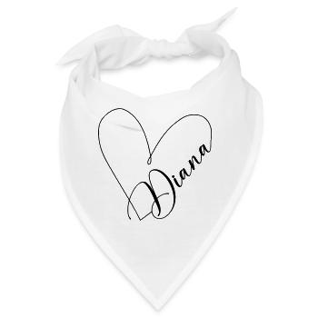 Diana Name Herzlinie - Bandana - Weiß - Vorne