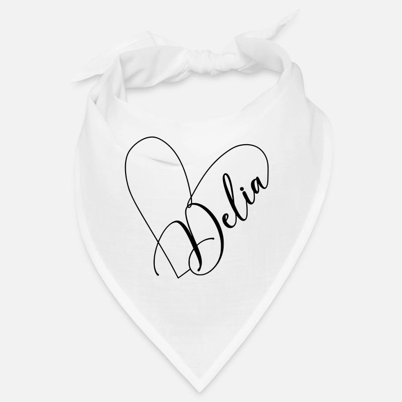 Delia Name Heart Line Bandana