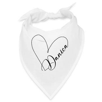 Danica Name Herzlinie - Bandana - Weiß - Vorne