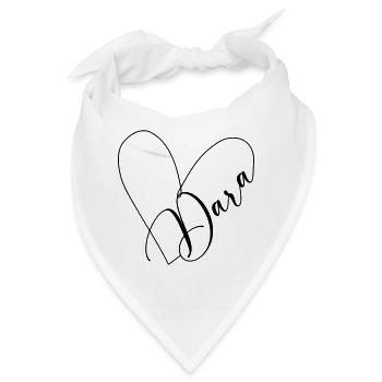 Dara Name Herzlinie - Bandana - Weiß - Vorne