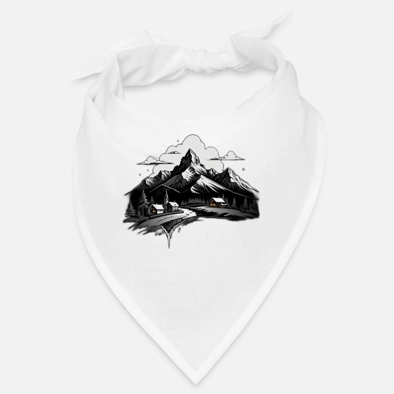 Schweizer Berge - Bandana - Weiß