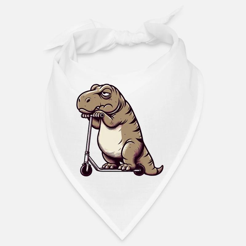 Grumpy Dino T-Rex on Scooter Comic Bandana