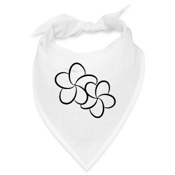 Frangipani Plumeria Hawaii Yoga Blüte - Bandana - Weiß - Vorne
