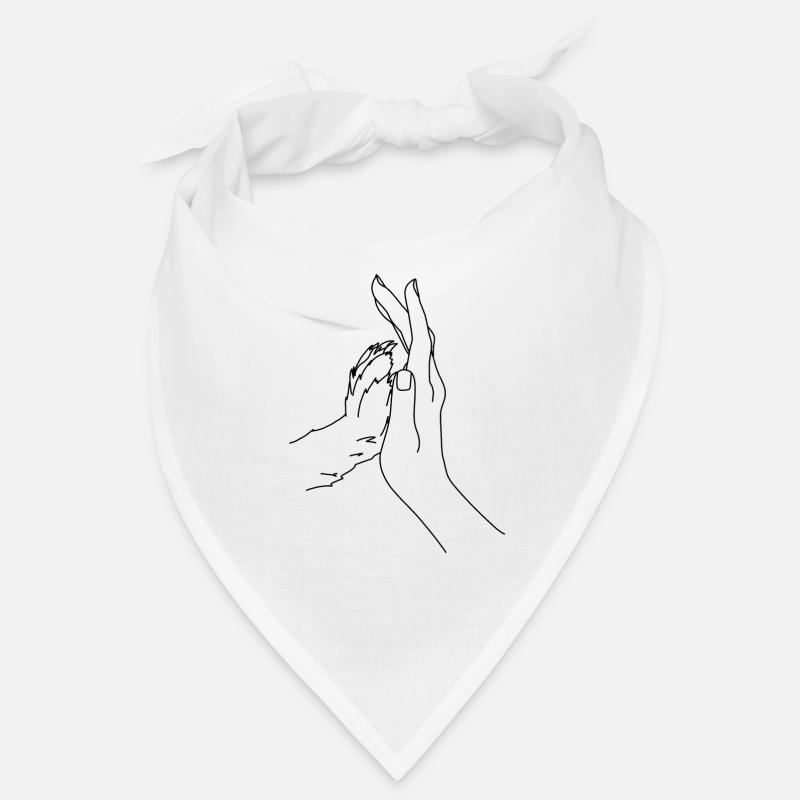 Hand mit Hundepfote dunkel Bandana