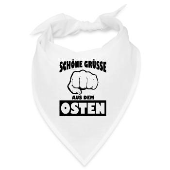 Schöne grüsse osten Geschenk Ossi Ostdeutschland - Bandana - Weiß - Vorne