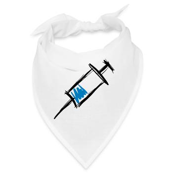 Spritze voll, Injektion, handgezeichnet - Bandana - Weiß - Vorne