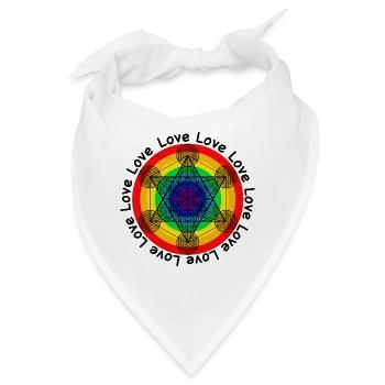 Lebensblume mit Chakras zur Verstärkung der Liebe - Bandana - Weiß - Vorne