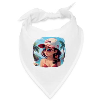 Asiatisches Mädchen im Bikini - Bandana - Weiß - Vorne