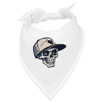 Totenkopf mit Snapback-Hut - Bandana - Weiß - Vorne