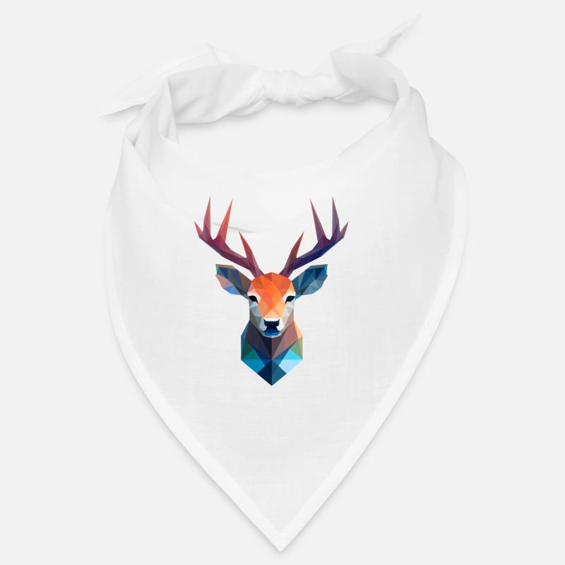 Reh Hirsch Kopf Low Poly Logo Design Bandana