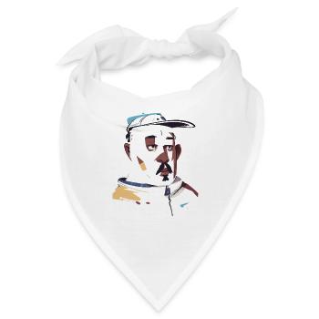 Künstlerischer schwarzer Mann mit Snapback - Bandana - Weiß - Vorne