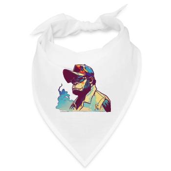 Gorilla mit Sonnenbrille - Bandana - Weiß - Vorne