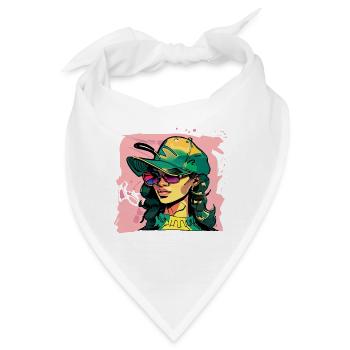 Mädchen im urbanen Stil - Bandana - Weiß - Vorne