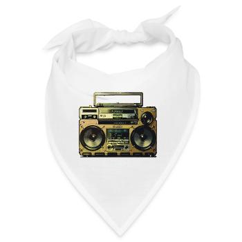 Goldener Ghettoblaster - Bandana - Weiß - Vorne