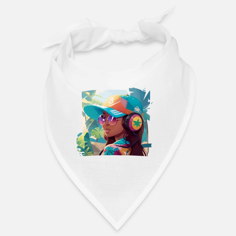 Mädchen mit Kopfhörern Bandana