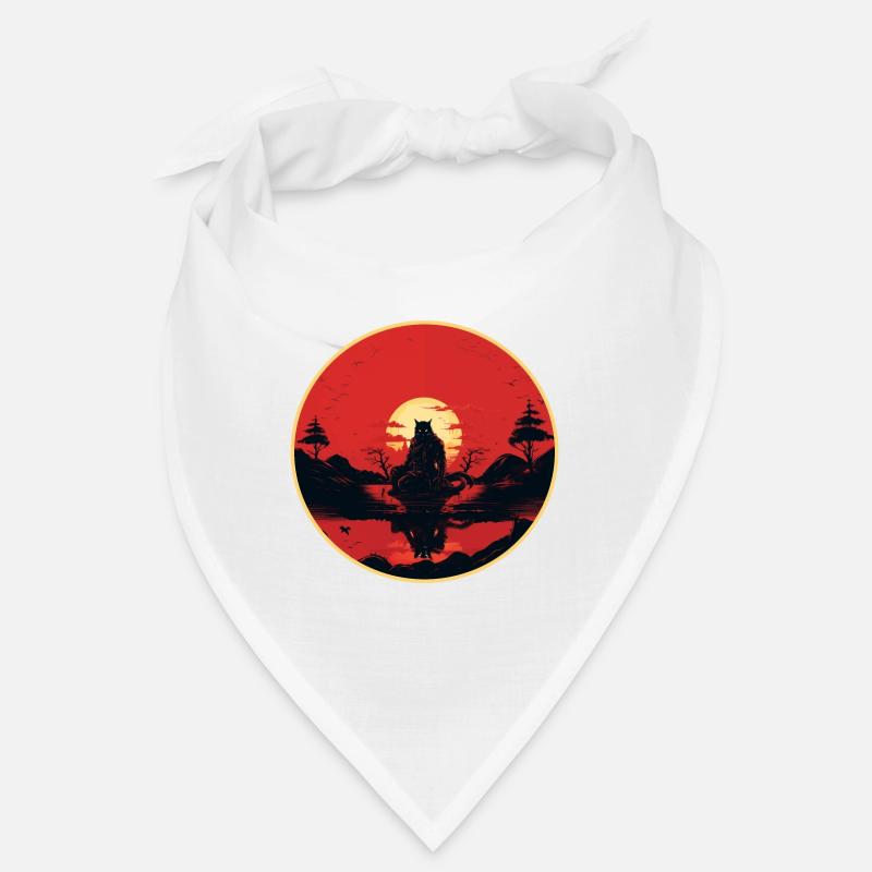 Funny Black Ninja Cat Silhouette Ninja Cat Time Bandana