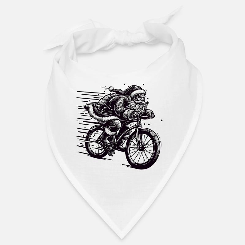 Santa Downhill Bicycle Christmas Bandana