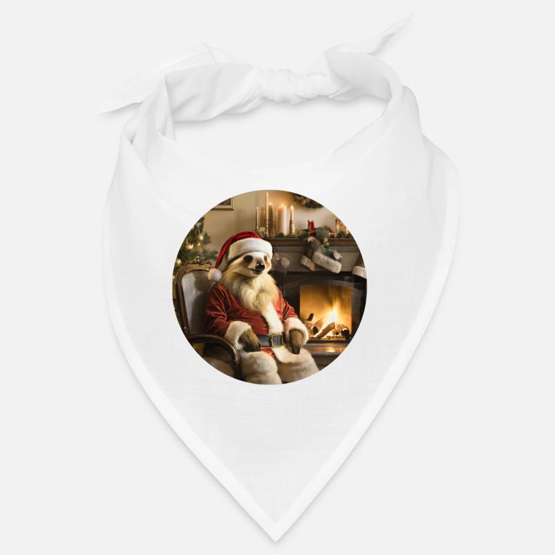 Père Noël paresseux devant la cheminée Bandana