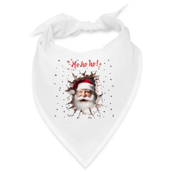 Der Weihnachtsmann lugt durch ein Loch in der Wand - Bandana - Weiß - Vorne