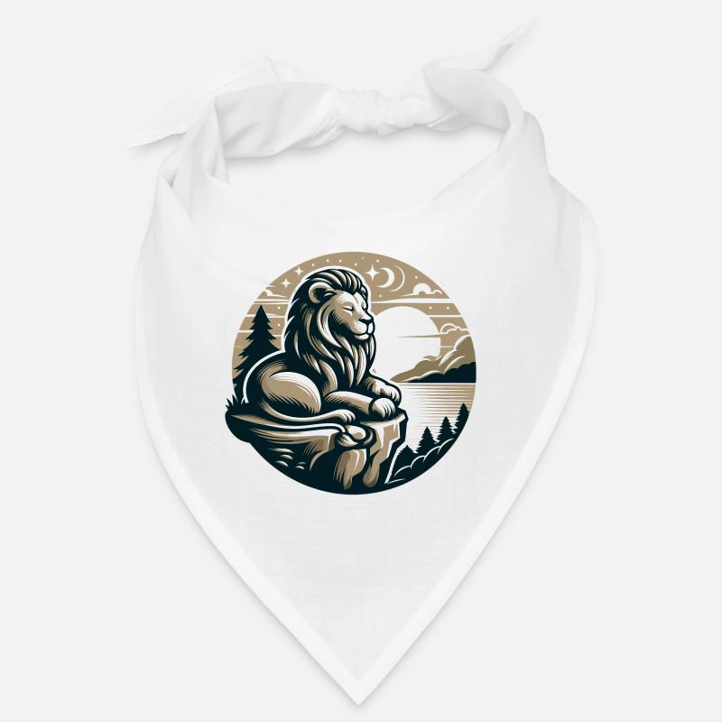 LION, ROCHE, CALME, MÉDITATION, FORCE, CONCENTRATION, SAVANE Bandana