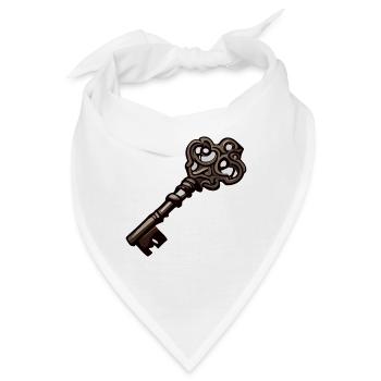 Schlüssel / Schloss / verschlossen / Sicherheit - Bandana - Weiß - Vorne