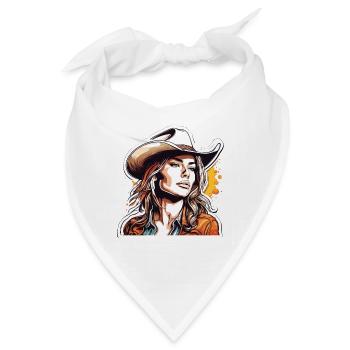 Cow Girl / Wilde Westen / Wüste / Lasso / Rodeo - Bandana - Weiß - Vorne