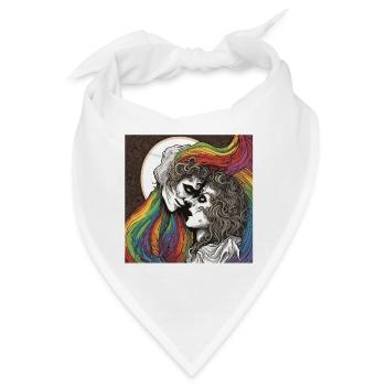 Regenbogen Flagge / LGBTQIA+ /Transgender / Gay - Bandana - Weiß - Vorne