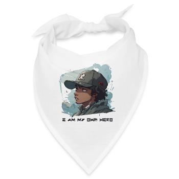 Superheld im Anime-Stil - Bandana - Weiß - Vorne