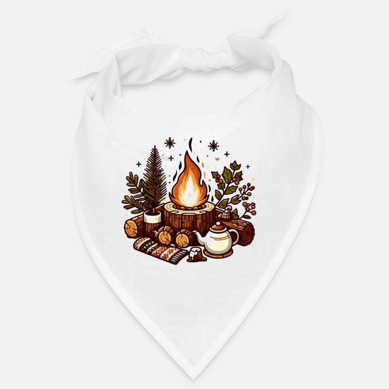 FIRE PIT WINTER CHRISTMAS SCARF TEAPOT GREEN Bandana