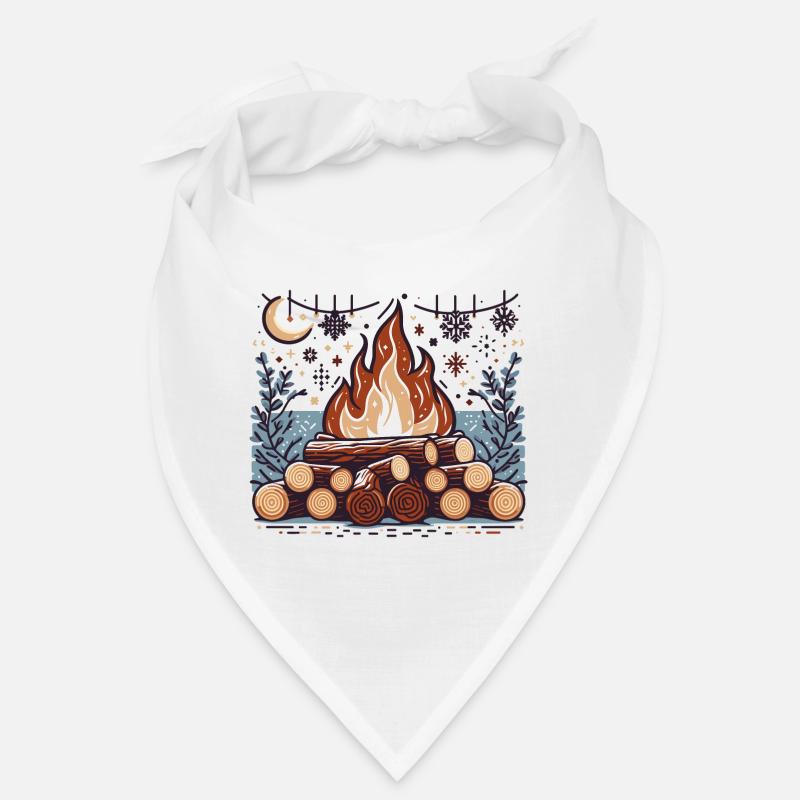 CAMPFIRE FOREST WINTER FIRE PIT CAMPING NIGHT Bandana
