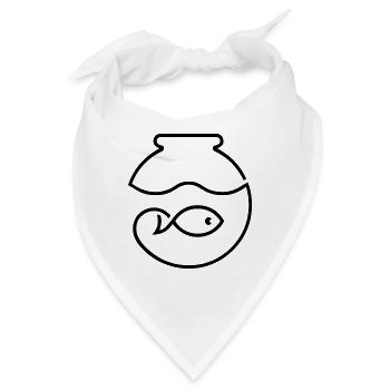 FISCHGLAS KUGEL AQUARIUM FISCH BECKEN BEHÄLTER - Bandana - Weiß - Vorne