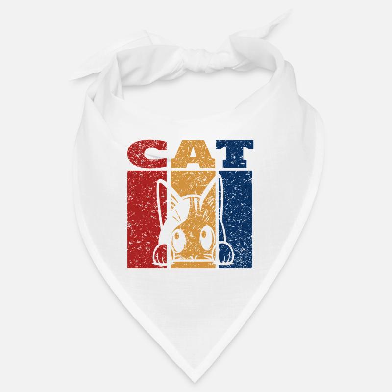 Spähende Katze Retro Design Bandana