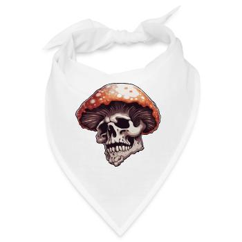 Pilz / Mushroom / Wiese / Wald / Goa / Psy - Bandana - Weiß - Vorne