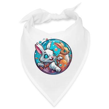 Tier in Seifenblase / kindlich / niedlich / Hase - Bandana - Weiß - Vorne