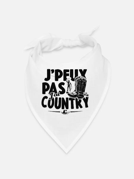 Je Peux Pas J'ai Country Cowboy Western Cadeau - Bandana - blanc - Devant