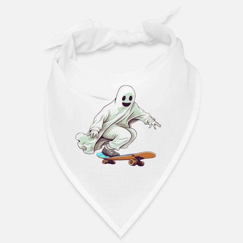 Drôle de dessin animé Ghost style Comic sur son skateboard Bandana