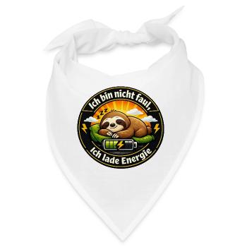 Ich lade Energie Faultier - Bandana - Weiß - Vorne