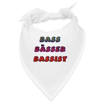 bass bässer bassist schwarz - Bandana - Weiß - Vorne