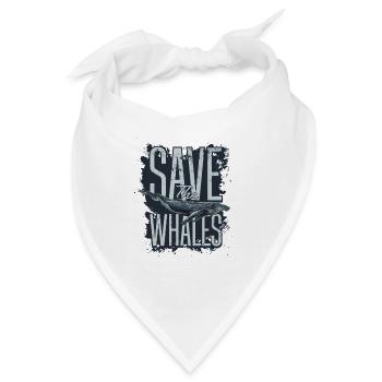 Save the whales - Bandana - Weiß - Vorne