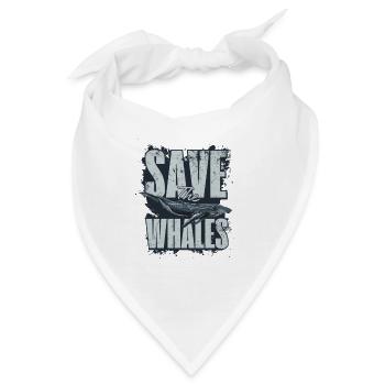 Save the whales - Bandana - Weiß - Vorne