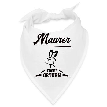 Maurer Ostern Geschenk Betonbau Meister Azubi Chef - Bandana - Weiß - Vorne