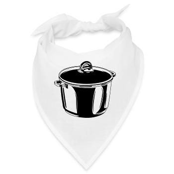 kochtopf topf kochen symbol silhouette - Bandana - Weiß - Vorne
