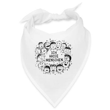 Ich hasse Menschen - Bandana - Weiß - Vorne