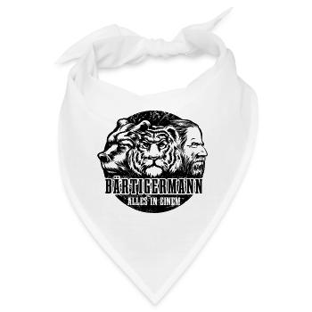 Bärtiger Mann, Bär Tiger Mann, Vater, Papa - Bandana - Weiß - Vorne