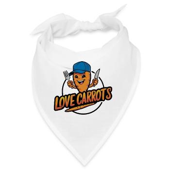 Ich liebe Karotten Möhren lustige Möhre - Bandana - Weiß - Vorne