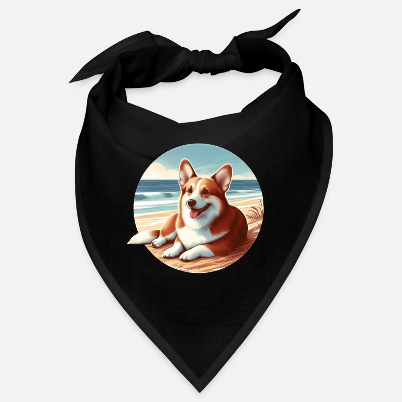 Welsh Corgi sur le dessin de plage Bandana