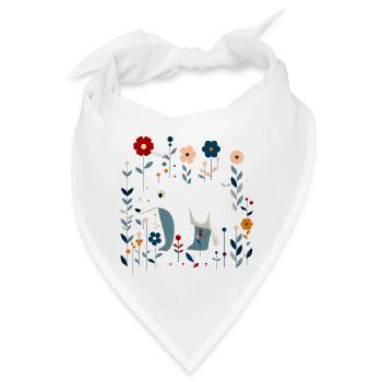 Floraler Eisbär - Bandana - Weiß - Vorne