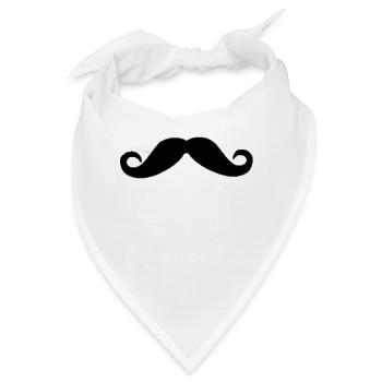 Schnurrbärte - Bandana - Weiß - Vorne