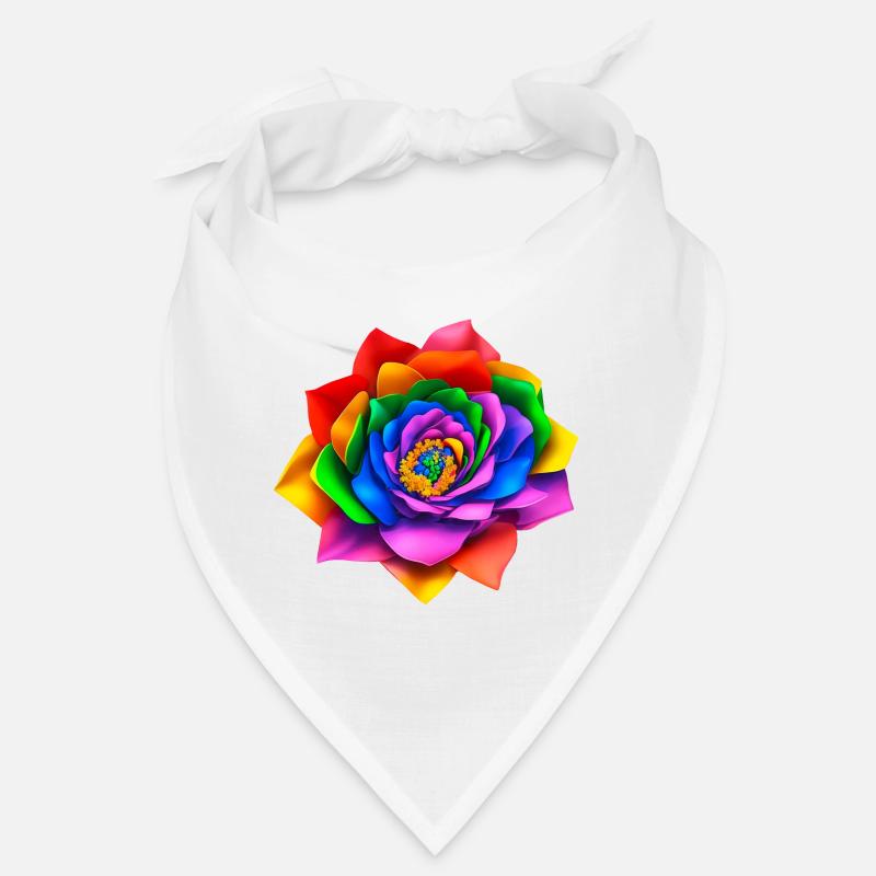 Vivid 3D Rainbow Flower Bandana