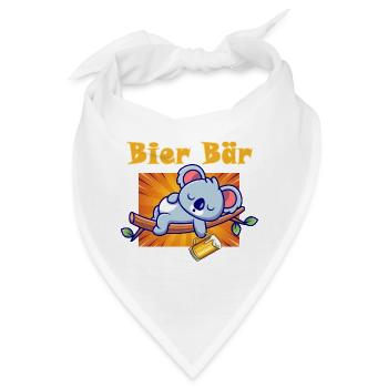 bier bär trinkt für alle trinkspruch alkohol hefe - Bandana - Weiß - Vorne